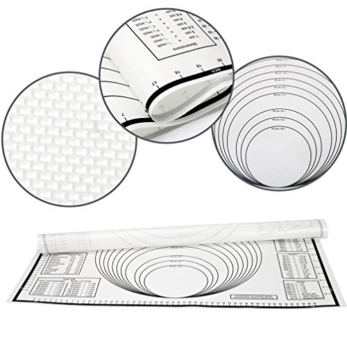 Silicone Pastry Baking Mat with Measurements- Non-Stick Silicon Liner for Silicone Baking Mat, Dough Rolling Mat,Oven Liner(23.62" x 15.74", shell black) - Thumbnail 3