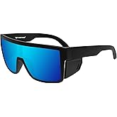 WISTON XL Z87 Sunglasses for Big Wide Heads Men Women,TR90 Ultralight Side Shields UV400 Protective Sun Glasses W8703