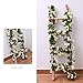 YILIYAJIA 3PCS Artificial Rose Garlands Silk Fake Rose Flowers Green Leaves Vine for Home Hotel Office Wedding Party Garden Craft Art Decor (White Color)