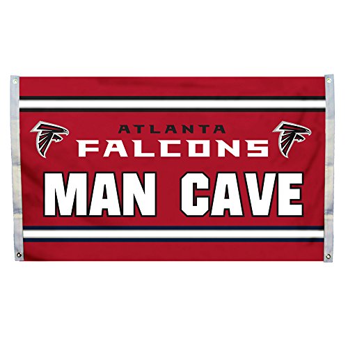 NFL Atlanta Falcons Man Cave 3 x 5 Flag with 4 Grommets, Team Color,