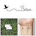 Tattify Believe Bird Temporary Tattoo - Fly (Set of 2) - Other Styles Available - Fashionable Temporary Tattoos