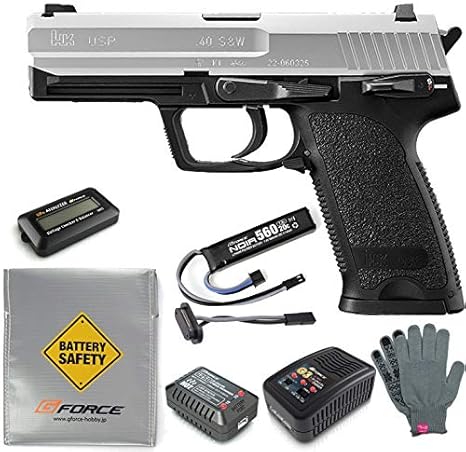 Amazon 東京マルイ H K Usp スライドシルバー 電動ハンドガン G Force リポバッテリー フルセット ハンドガン 通販