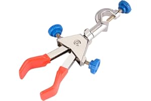 Labasics 2-Prong Dual Adjust Swivel Clamp, Sturdy 2 Prong Double Adjust Multipurpose 360 Degree Swivel Rubber Coated Clamp wi