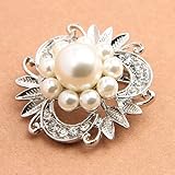 Buyinhouse New Stylish Ladies Girls Brooches Flashing Rhinestones Crystals Pearls Flower Petals Leaves Brooches Pin Clips