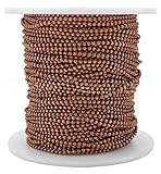 CleverDelights Ball Chain Spool - 100 Feet - 1.5mm Ball (Small) - Antique Copper Color - Bulk Roll