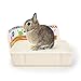 Small Rabbit Litter Box Toilet Box and Guinea Pigs, Chinchilla, Ferret, Galesaur, Small Animals (Beige) (M)