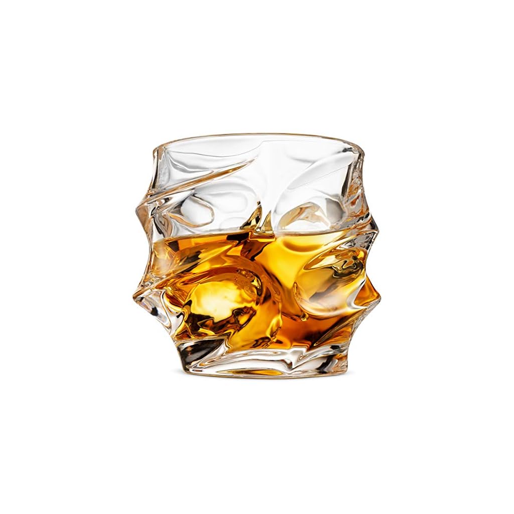 Premium Crystal 11 Oz. Whisky Glasses Set of 2 Fun “Get a Grip