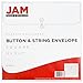 JAM PAPER Plastic Envelopes with Button & String Tie Closure - Large Square - 13 x 13 - Clear - 12/Pack