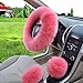 W-ShiG Winter Warm Faux Wool Handbrake Cover Gear Shift Cover Steering Wheel Cover 14.96