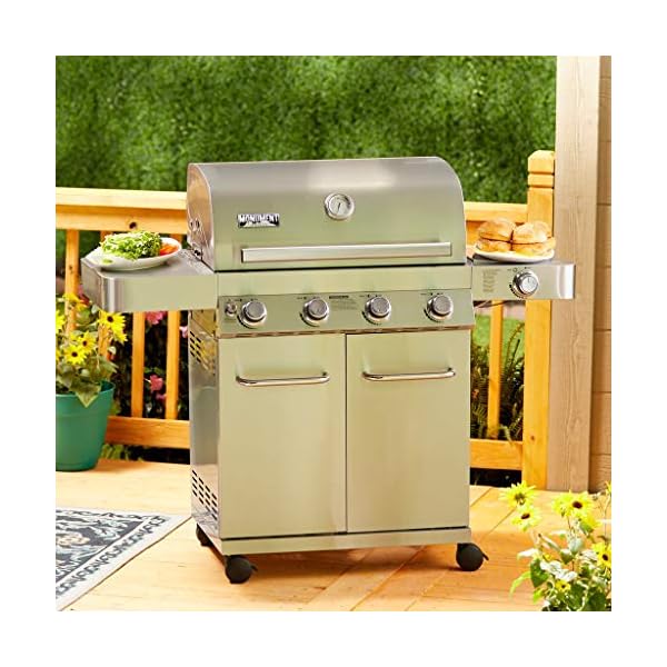 Monument-Grills-17842-Stainless-Steel-4-Burner-Propane-Gas-Grill-with-Rotisserie