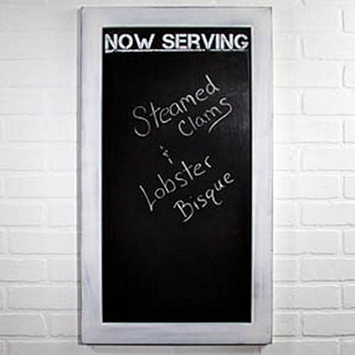 Now Serving - White Wash Wood Framed Chalkboard - 32-in