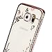 [Secret Garden] HAOTP Beauty Luxury Butterfly Floral Flower Diamonds Shiny Plating Frame Plating Bumper Soft Flexible TPU Transparent Skin Case for Samsung Galaxy NOTE 5-Swarovski (Rose Gold/Pink)