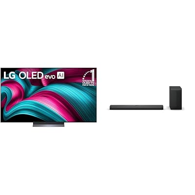 LG 65" OLED evo C5 Series 4K Smart TV Bundle S70TY 3.1.1-Channel Soundbar, Dolby Atmos, Wow Orchestra, Rear Speaker Ready, Wireless Subwoofer