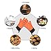 Oven Mitts, HOMILY Heat Resistant Gloves Wrist Protection Quilted Cotton Lining, Non-slip Kitchen Gloves for Cooking, Baking, BBQ Grilling, 1 Pair (2 x Orange Mitt)