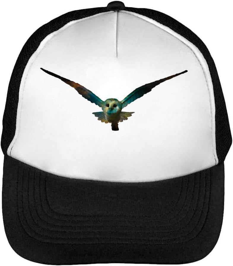 CapWorld Cosmic Owl Wide Wings Hipster Artwork Men's Baseball Trucker Cap Hat Snapback Black White