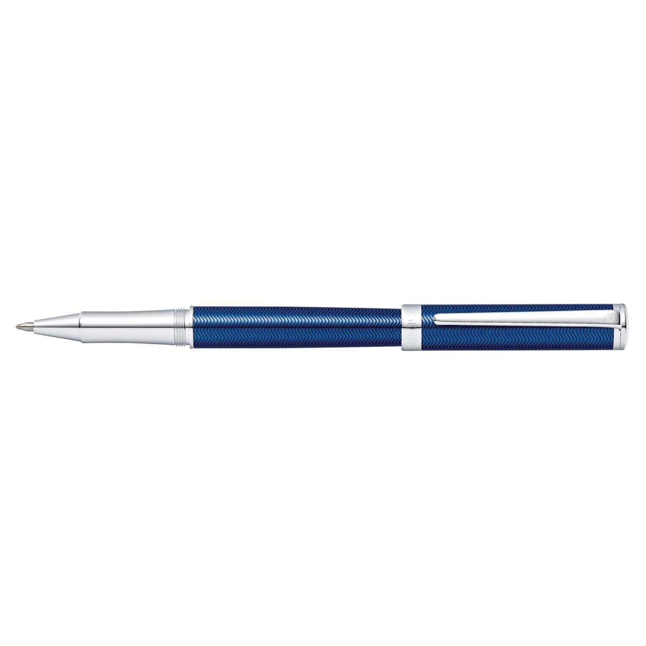 Sheaffer Intensity - Refillable rollerball pen, engraved blue lacquer, chrome trim