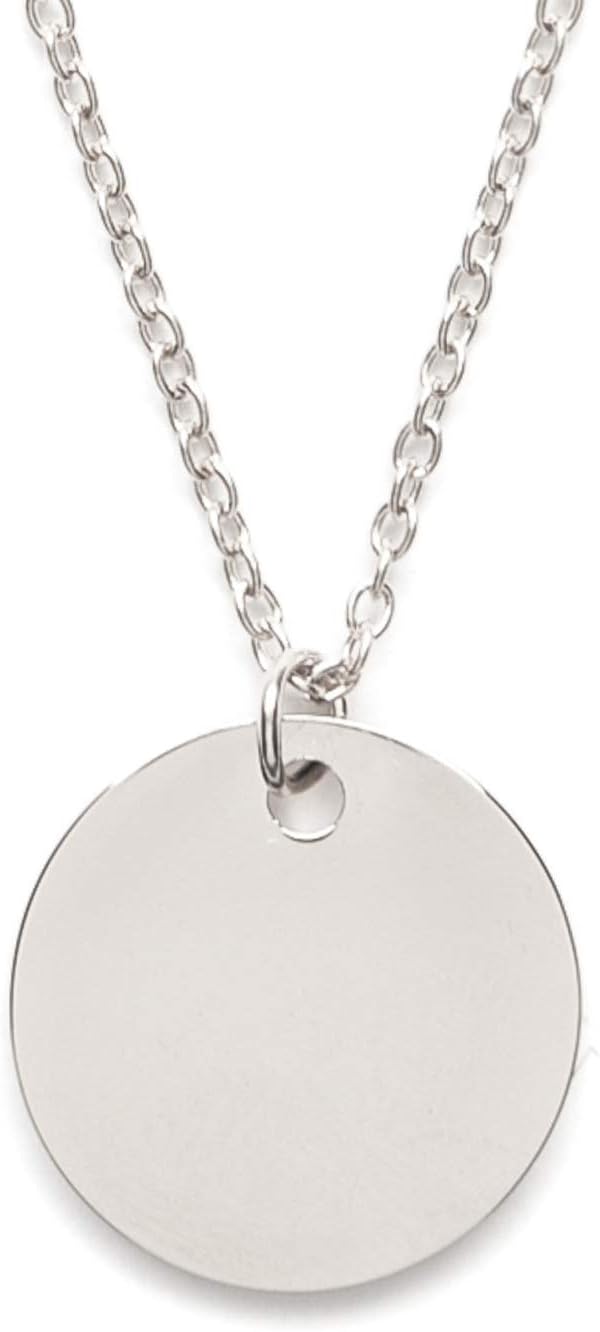 Happiness Boutique Women Circle Necklace Silver Colour | Minimalist Necklace with Round Disc Pendant Geometric Minimalist Design