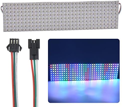 ishareled 8x32 Pixel 256 Pixels WS2812B Digital Flexible LED Panel Individually Addressable Full Dream Color DC5V