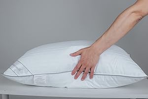 Eastwarmth Feather Down Bed Pillow for Sleeping, 100% Cotton Cover, Mashine Wash