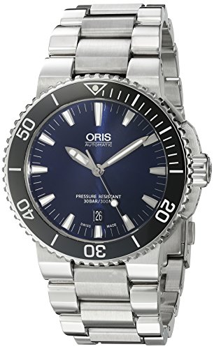 Oris Men's 'Aquis' Swiss Automatic Stainless Steel Diving Watch, Color:Silver-Toned (Model: 73376534135MB)