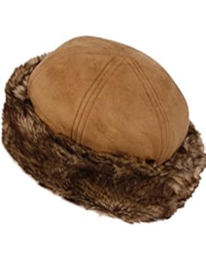 CL2192 Faux Leather With Faux Fur Trimmed Winter Fashion Hat