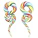 BodyJ4You 4PC Glass Ear Tapers Plugs 00G Rainbow Swirl Teardrop Spiral Gauges Piercing Set
