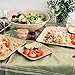 10'' Square Disposable Bamboo, Areca Palm Leaf Plates (25 Pack) + 6