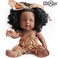 Nice2You Black Doll African Girl Baby Doll for Kids Fashion Play Doll 12inch Perfect for Birthday Gift