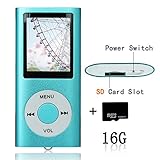Tomameri Blue Portable MP4 Player MP3 Player Video Player with Photo Viewer , E-Book Reader , Voice Recorder with 16 GB Micro SD Card