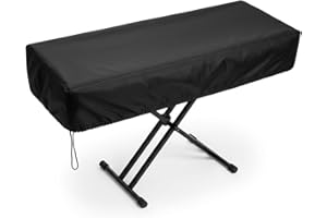 Soundspire 88 Keys Piano Keyboard Dust Cover, Waterproof Thickening Digital Electronic Piano Cover with Elastic Lock, Full Coverage Premium Protector for Music Keyboards (Black)