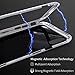 iPhone X Case, NOHON Full Body Slim Fit Ultra-Thin Case Lightweight, [Magnetic Adsorption Technology] [Metal Frame] [Clear Tempered Glass Back] [Support Wireless Charging] for iPhone X/10 - Silver