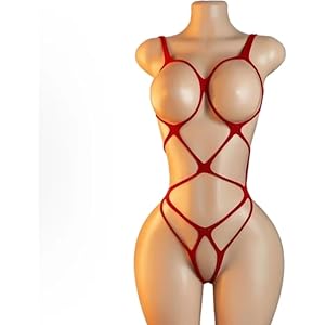 Voqvessa Womens Fishnet Bodystocking Fits 80-200 LB Sexy Lingerie Bodysuit | Plus Size High Elasticity Jumpsuit One Piece Out