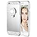 iPhone 6 Plus 6S Plus Case, Caka Rhinestone Series Glitter Luxury Cute Shiny Bling Mirror Makeup Case for Girls with Ring Kickstand Diamond TPU Case for iPhone 6 Plus 6S Plus (Silver)