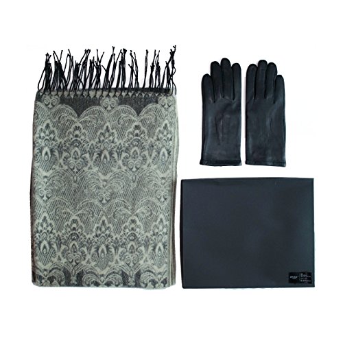 ZEN ELKWomen's Winter Scarf and Touch Screen Leather Gloves Gift Set
