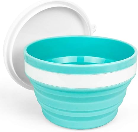 Amazon Com Cartints 950ml Collapsible Bowls Silicone Food Storage Containers Prep Storage Bowls With Lids Silicone Lunch Containers Ideal For Travel And Camping Blue Kitchen Dining