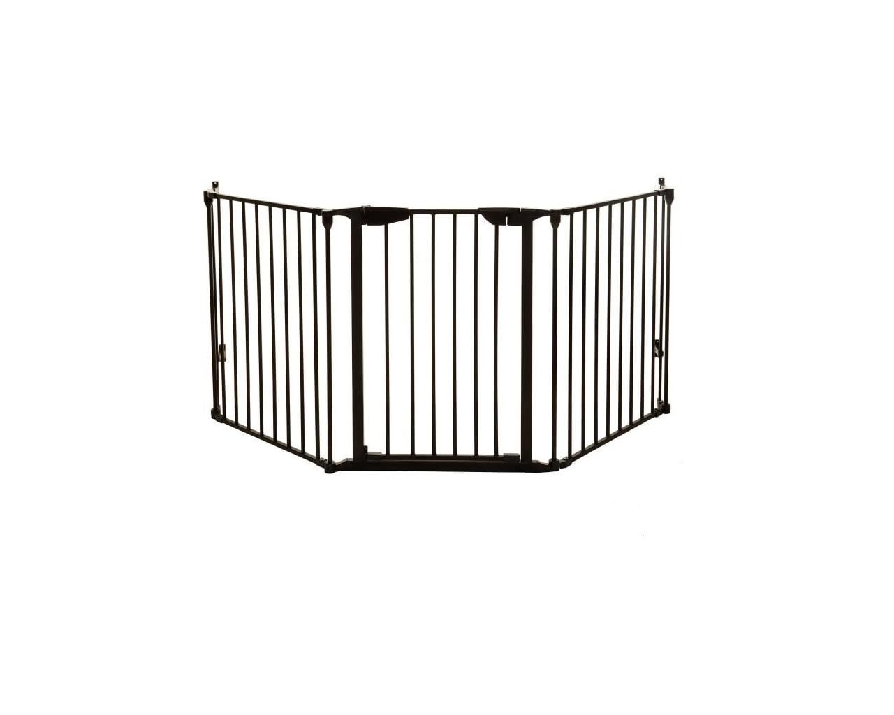 Dreambaby Newport 3-Panel Adapta Child Safety Gate - Fits Opening from 85.5-200cm wide. 74cm Tall - with Smart Stay Open Feature- Black -Model G2021BB