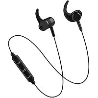 PTron BassFest in-Ear Wireless Headphones, High Bass Bluetooth Earphones, Bluetooth 5.0 Technology, 4 Hours Music Time, Earphones with Mic, Sports Bluetooth Headphones for All Smartphones (Black)