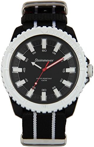 Steinmeyer Men's jeep trial 47mm Two Tone Nylon Band Plastic Case Quartz Black Dial Watch S 291.11.31
