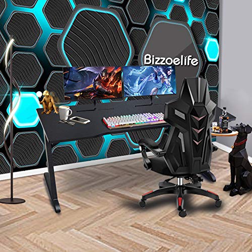 Bizzoelife 60Inch Gaming Desk Large Computer Table Ergonomic Z Shaped