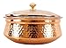 IndianArtVilla Hammered Steel Copper Handi Bowl with Glass Lid & Brass Knob, Serveware, 45 OZ
