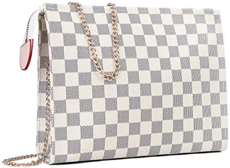 Checkered Crossbody Bag for Women Shoulder Bag with Chain Strap
