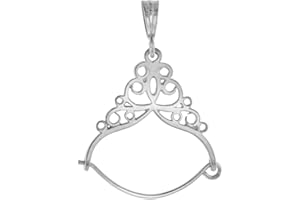 SABRINA SILVER 8 Designs Sterling Silver Charm Holder Pendants for Necklaces Women