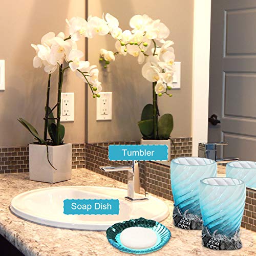 HotSan-bathroom-accessory-Set-5-PCS-Bath-Ensemble-Set-Includes-Soap-Dispenser-Soap-Dish-Tumble-Toothbrush-Holder-Polyresin-Glass-for-Home-Office-Superior-Hotel HotSan bathroom accessory Set, 5 PCS Bath Ensemble Set Includes Soap Dispenser, Soap Dish, Tumble, Toothbrush Holder…