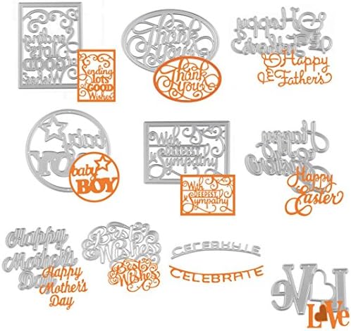 DIY Metal Cutting Dies Stencil, 10Pcs Mokao Scrapbooking Embossing Craft