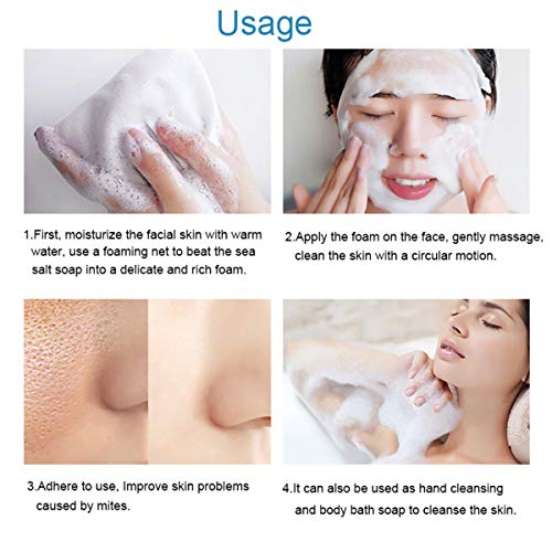 2PCS Sea Salt Soap Bars with Goat's Milk Natural,ROMANTIC BEAR Blackhead & Acne Scars Remover,Anti Cellulite Soap Deep Facial Cleaning For Natural Dry And Oily Skin - Thumbnail 7