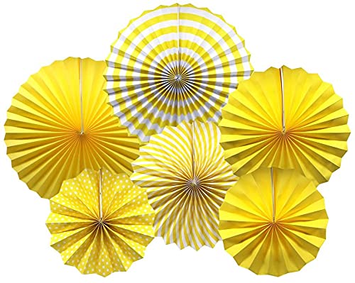 ZOYUBS Paper Fans Decoration, Set of 6, Flower Fans, Paper Fans, Paper Decoration, Birthday, Decoration, Paper Fan, Wedding, Christmas, Halloween, Graduation, Decoration, Festival, Event, Mall, Party