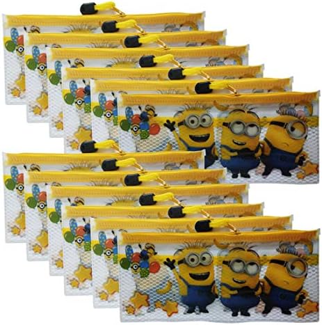 Kieana Minion Print Stationery Set Zip Pouch Kids Birthday Return Gifts (Multicolor, Pack of 20)