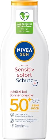 NIVEA SUN Sensitive Instant Protection SPF 50+ Lotion 200ml Waterproof Allergy view 1
