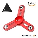 Metal Finger Spinner Fidget Toy Ultra Solid R188 Ceramic Ball Bearing for EDC ADHD Time Killing Up to 3 mins Spin Time - VMEI (Red Plus)