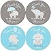 2 Inch Thank You Stickers Boy Baby Shower Favors Gray Elephant 60 Labels (Blue) primary